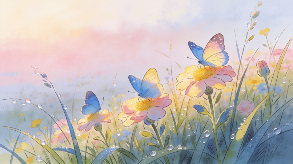 Meadow edge at dawn