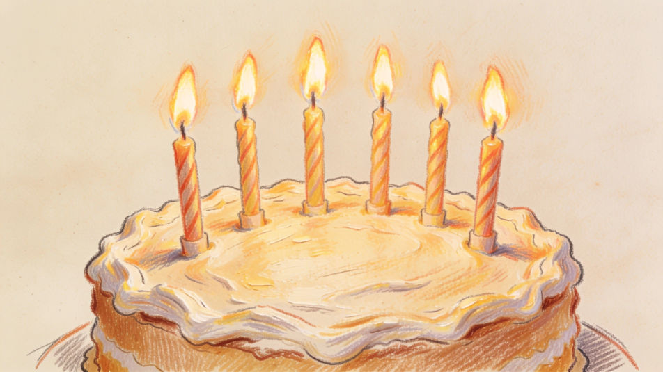 Birthday candles on a cake