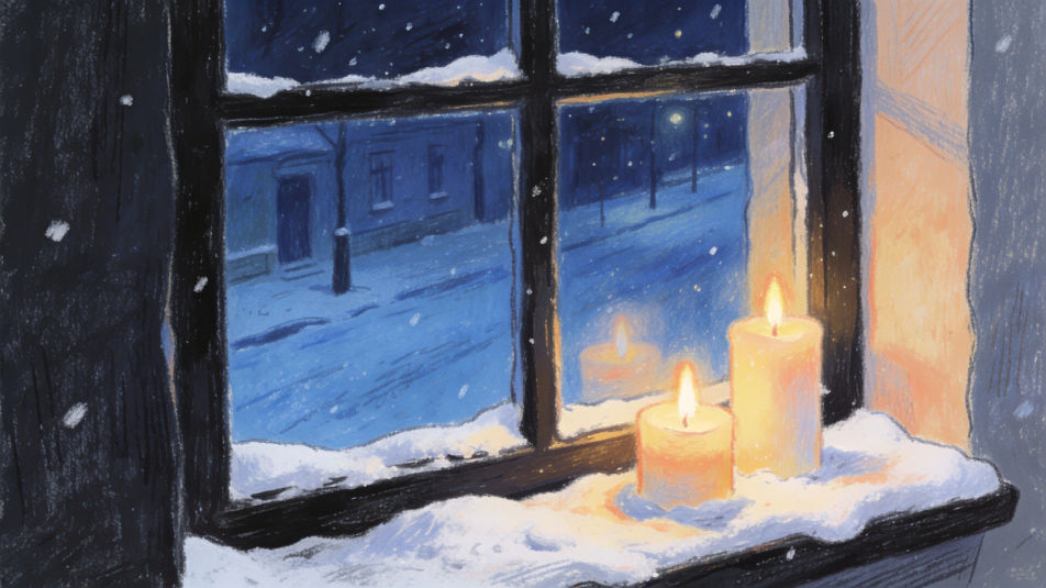 Candles in a window