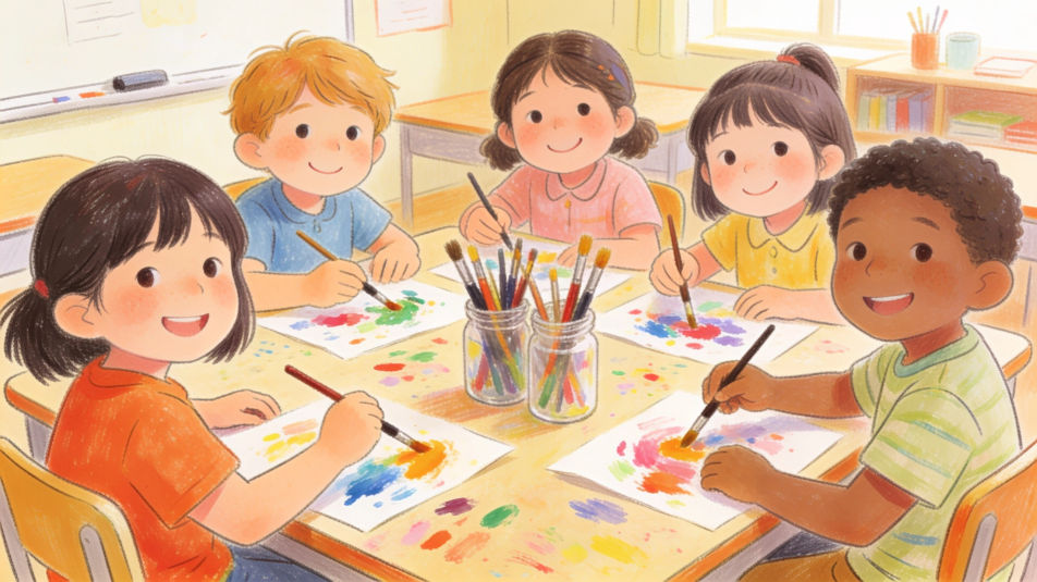 The classroom art table