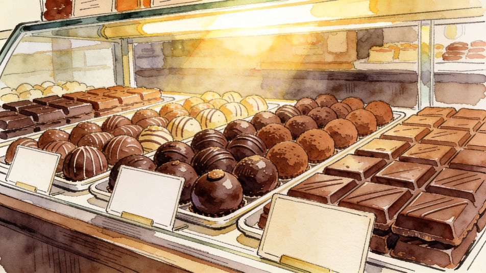Chocolate shop counter