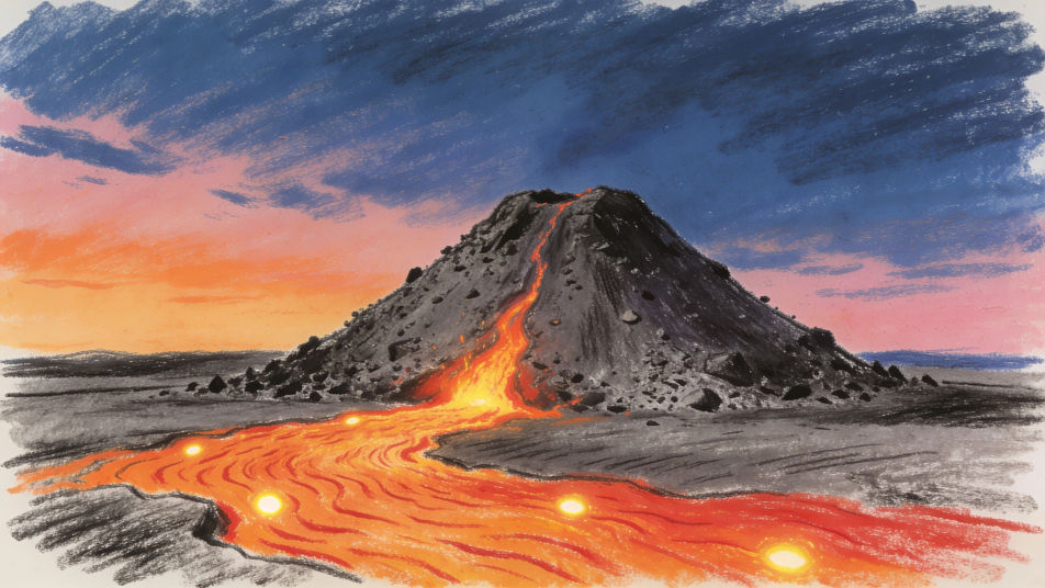 Lava flow from the base