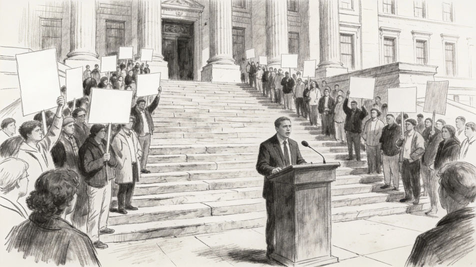 Rally on the steps