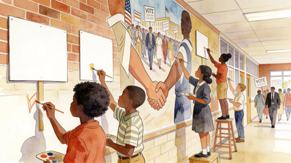 Classroom history mural