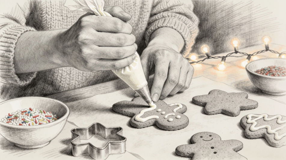 Decorating holiday cookies