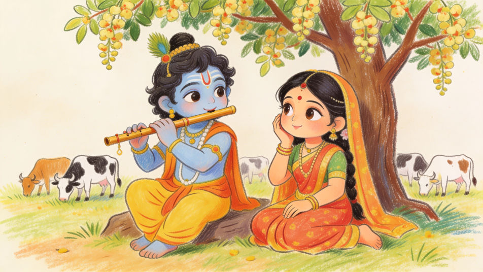 Radha Krishna under the kadamba tree