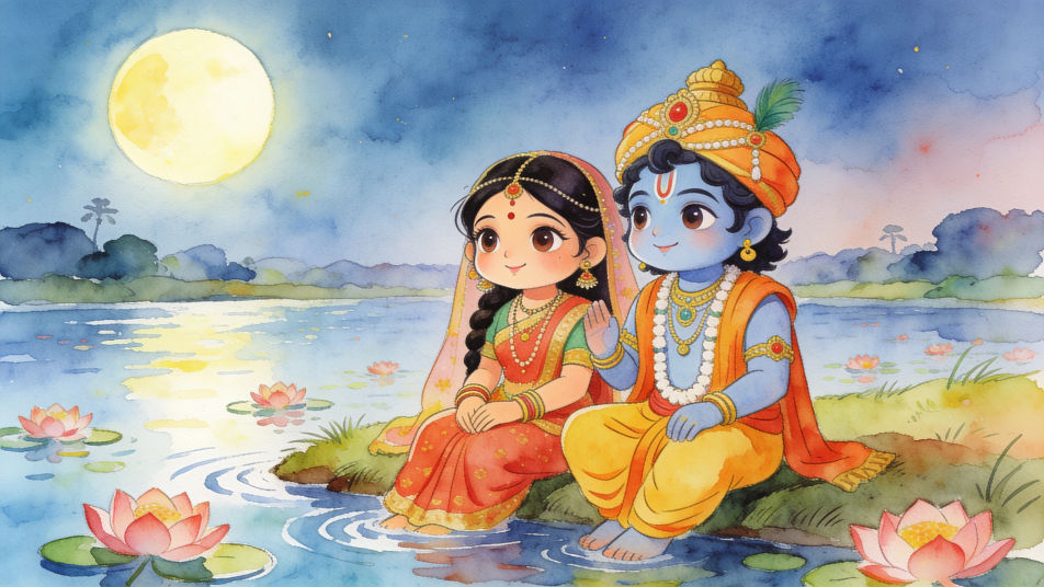 Radha Krishna by the Yamuna