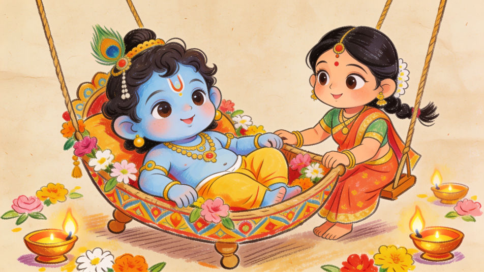 Janmashtami cradle scene