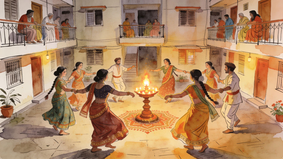 Society courtyard garba