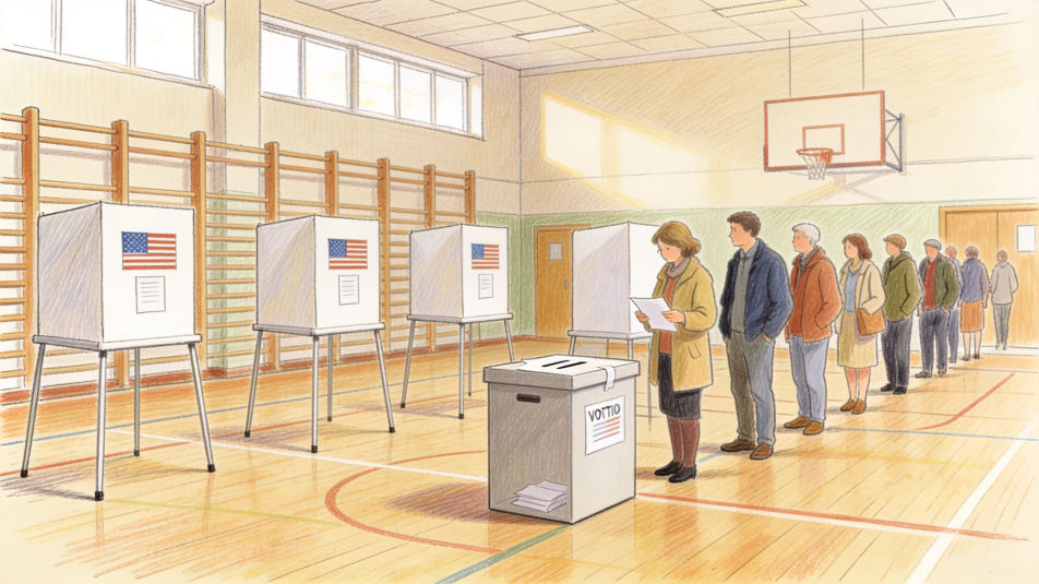Referendum day polling station