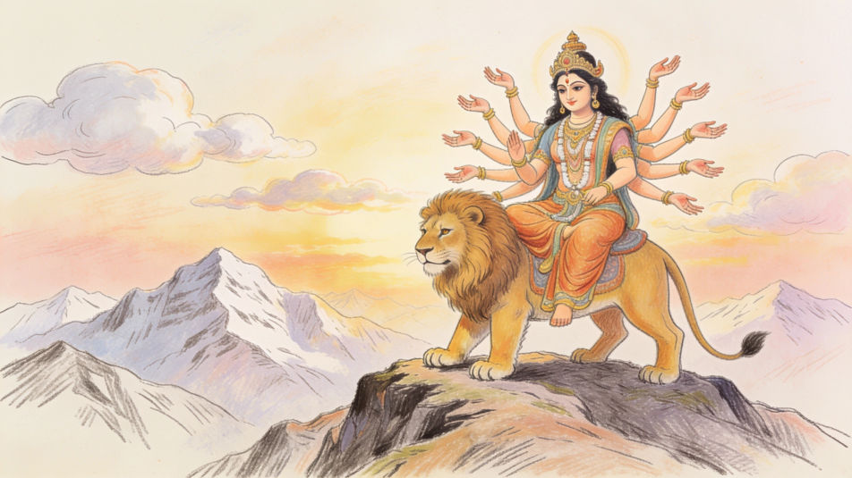 Durga Devi on a mountain