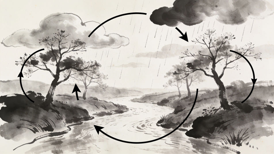 Water and carbon cycle landscape