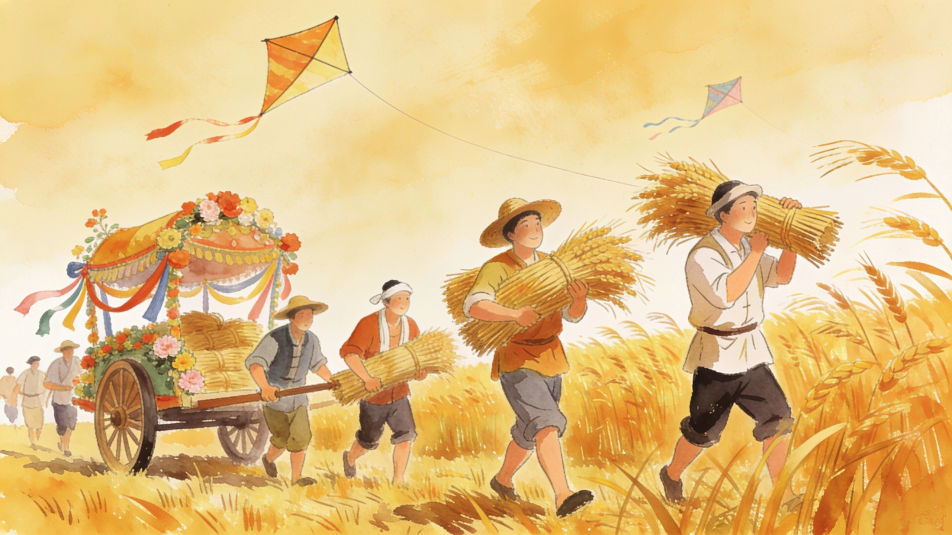 Harvest festival in the fields