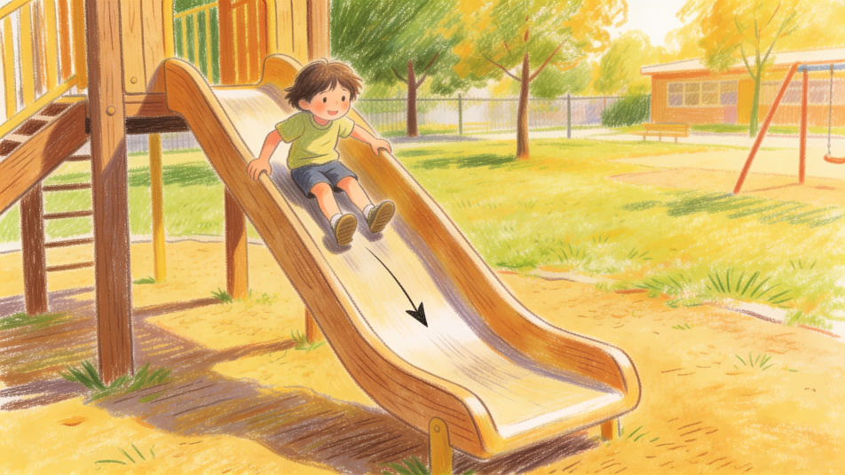 Playground slide friction