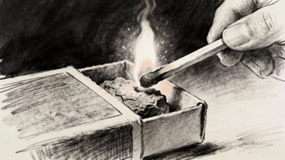 Matchstick striking the box