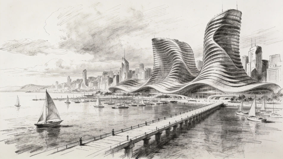 Future city by the sea