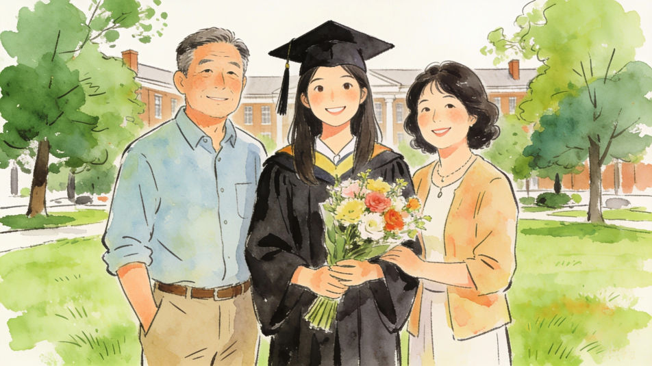 Graduation photo with family