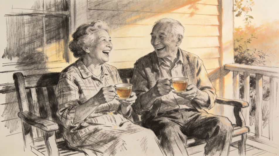 Grandparents sharing a joke