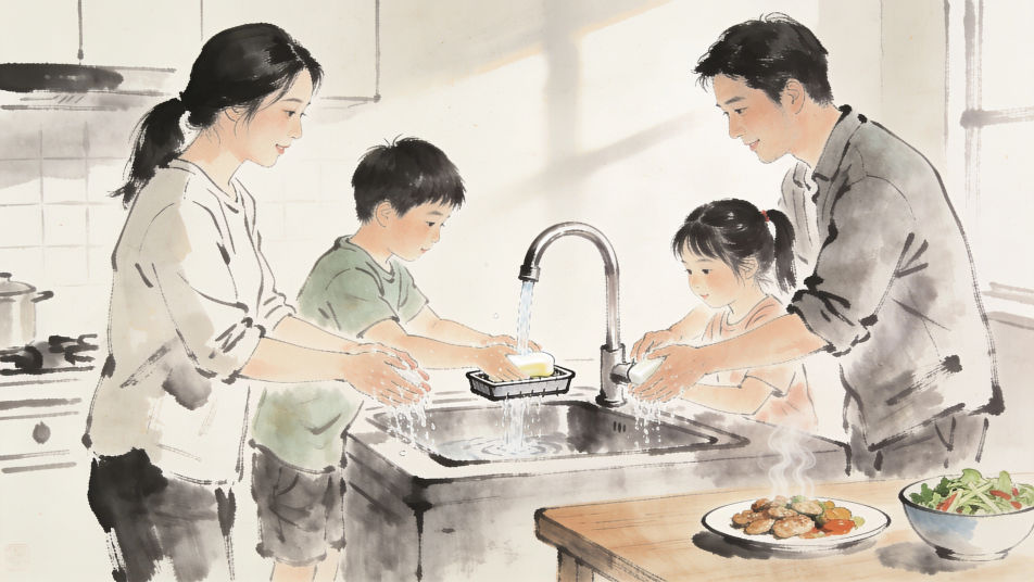 Clean kitchen hands