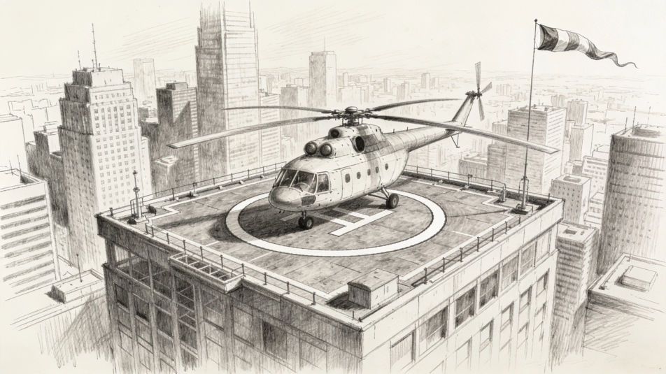 Helipad on a rooftop