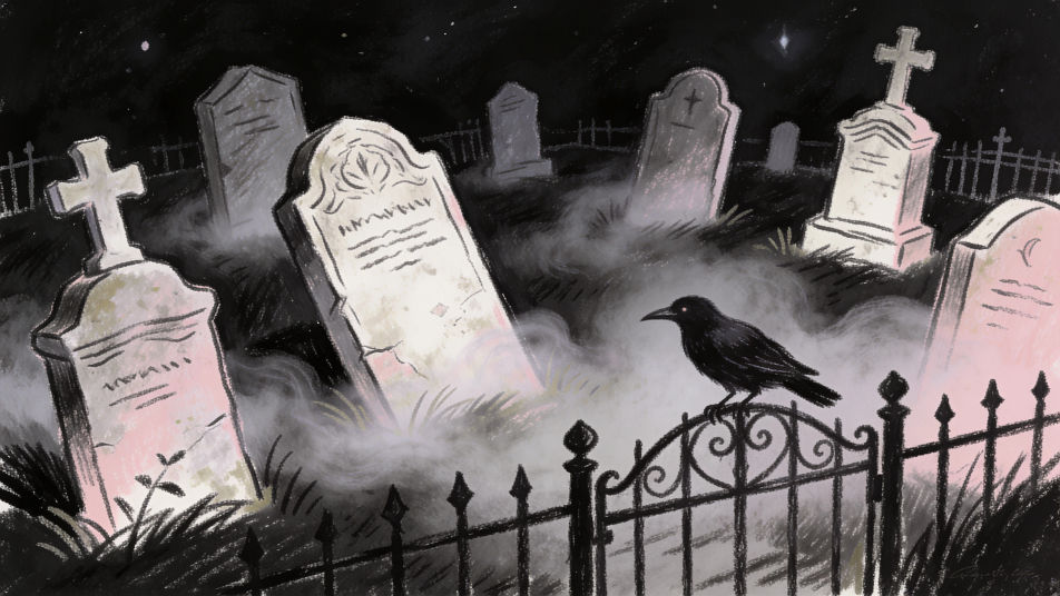 Graveyard at midnight