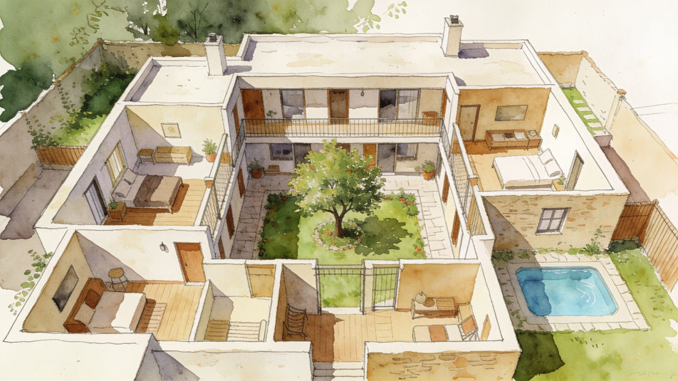 Courtyard house plan