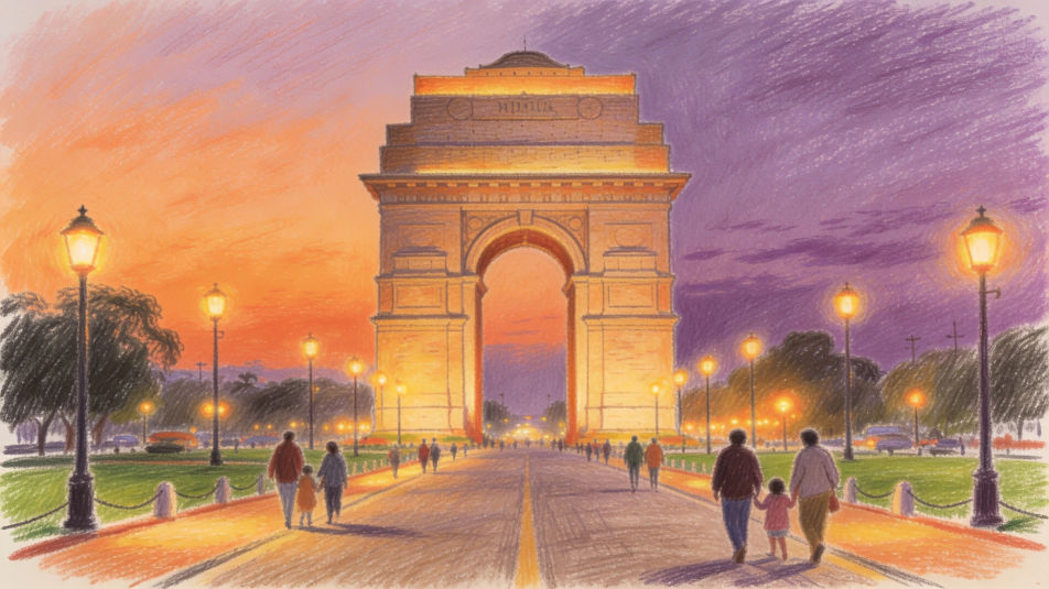 India Gate at dusk