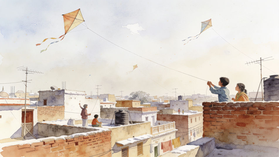 Kite day rooftops