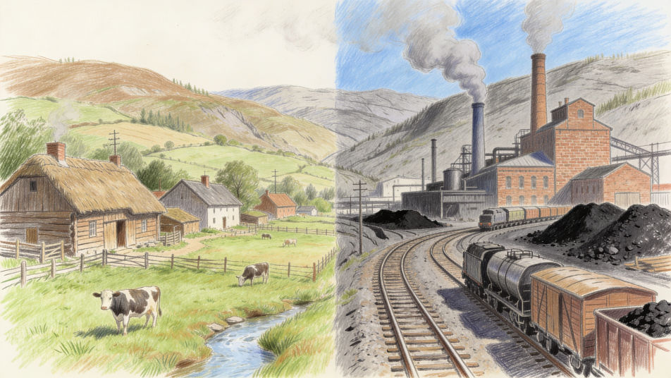 Before and after industrialization