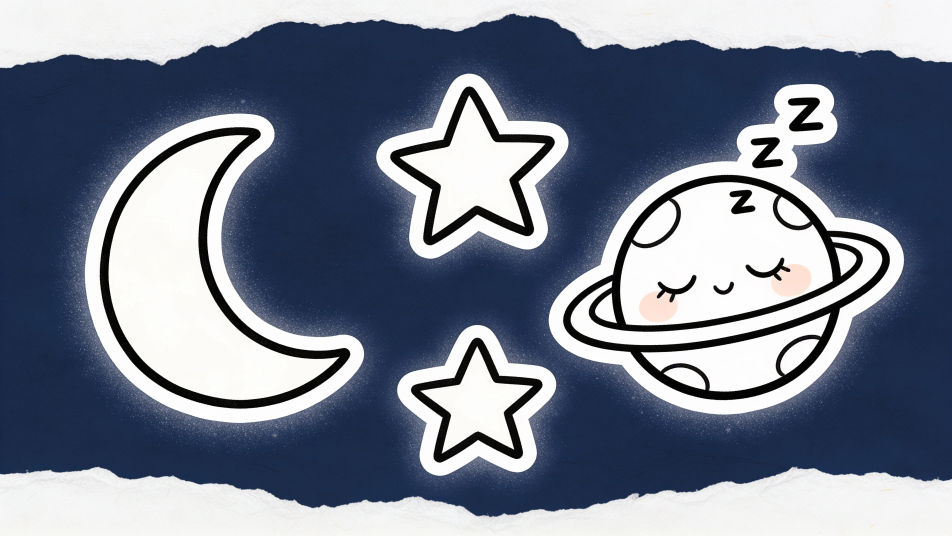 Kawaii night sky stickers