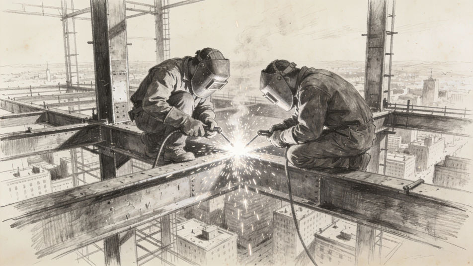 Welders on the frame