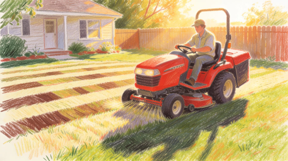 Mowing stripes in the yard