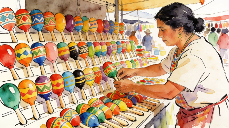 Maracas on a market stall
