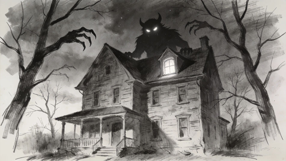 Monster in the attic window