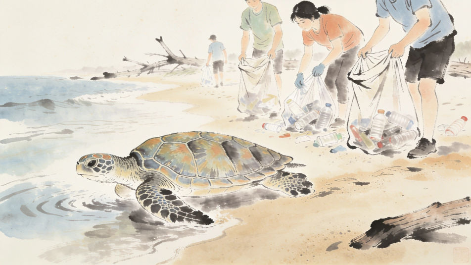 Beach clean up day