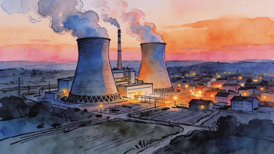 Power plant at dusk