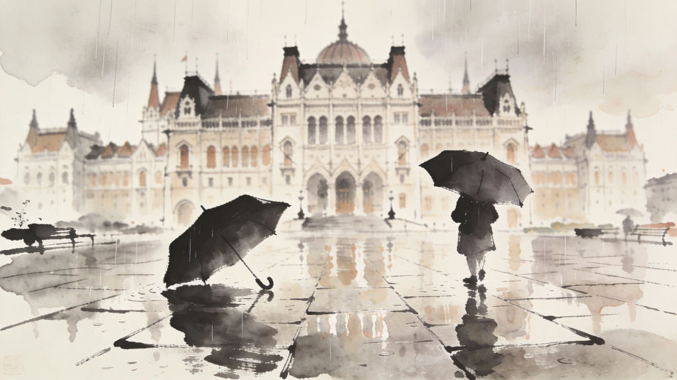 Parliament square in the rain