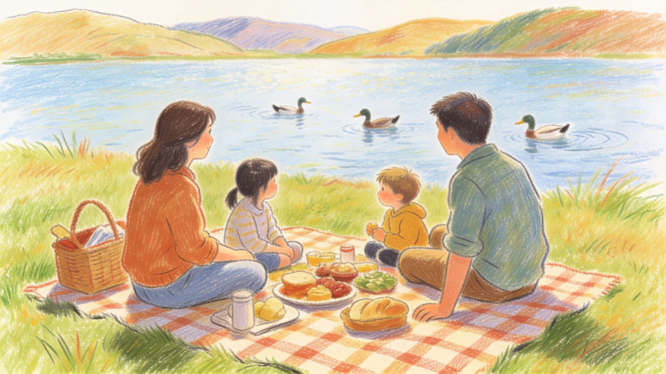 Lakeside picnic