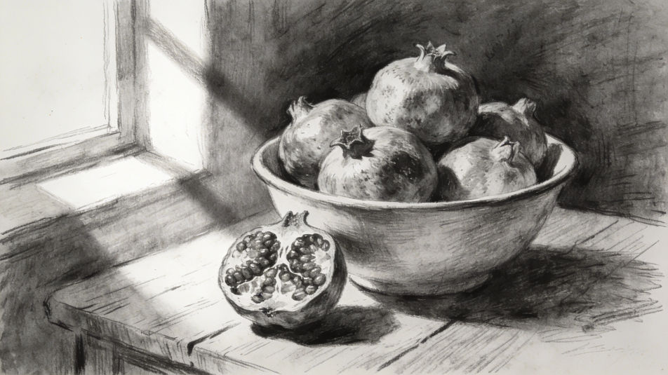Pomegranates in a bowl