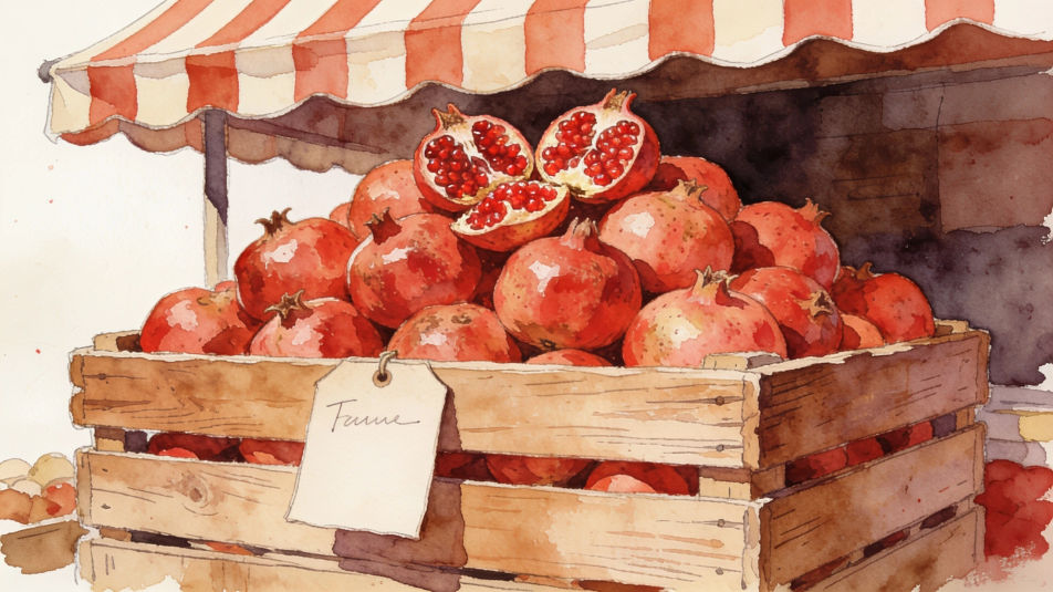 Pomegranate market crate