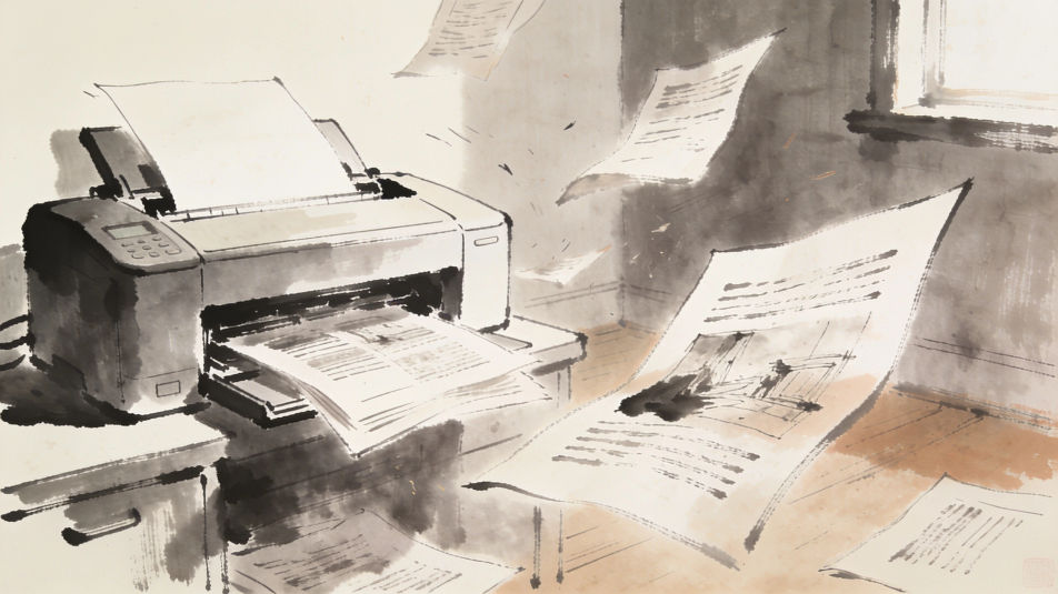 Pages flying from a printer