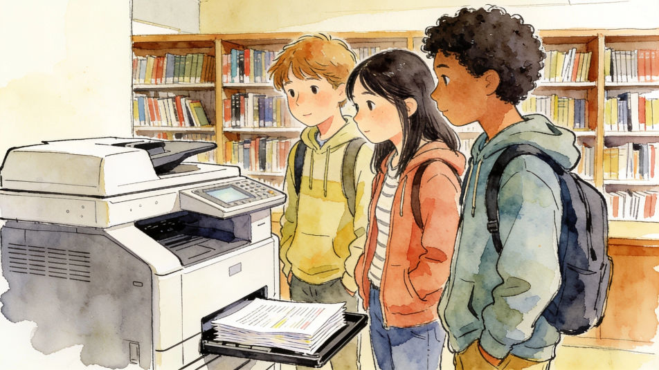 School library print station