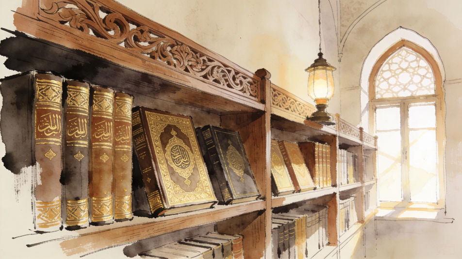 Mosque library shelf