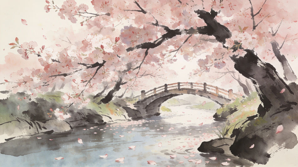 Sakura over the river