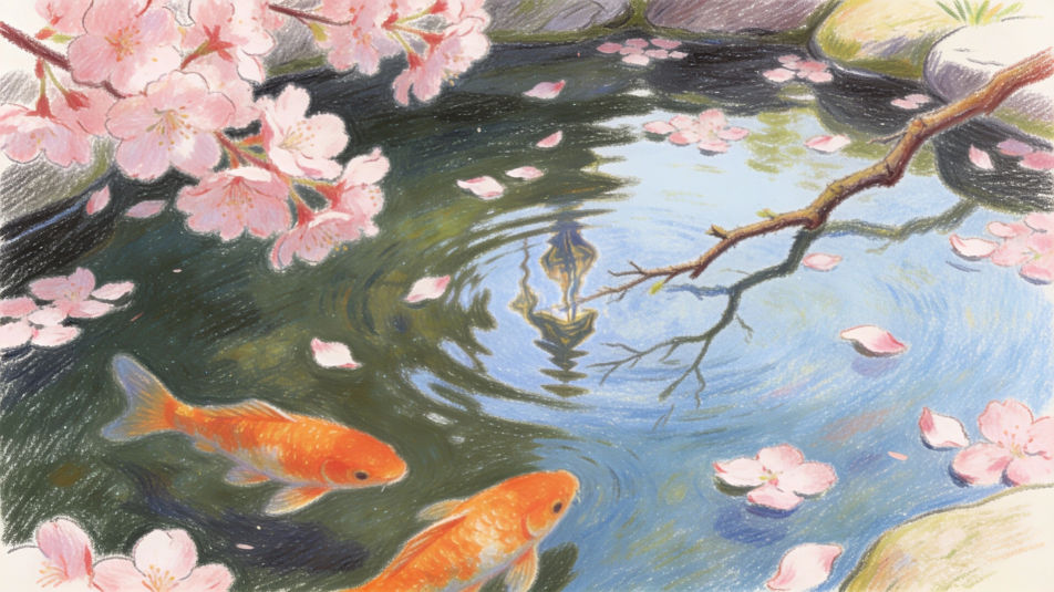 Petals on the pond