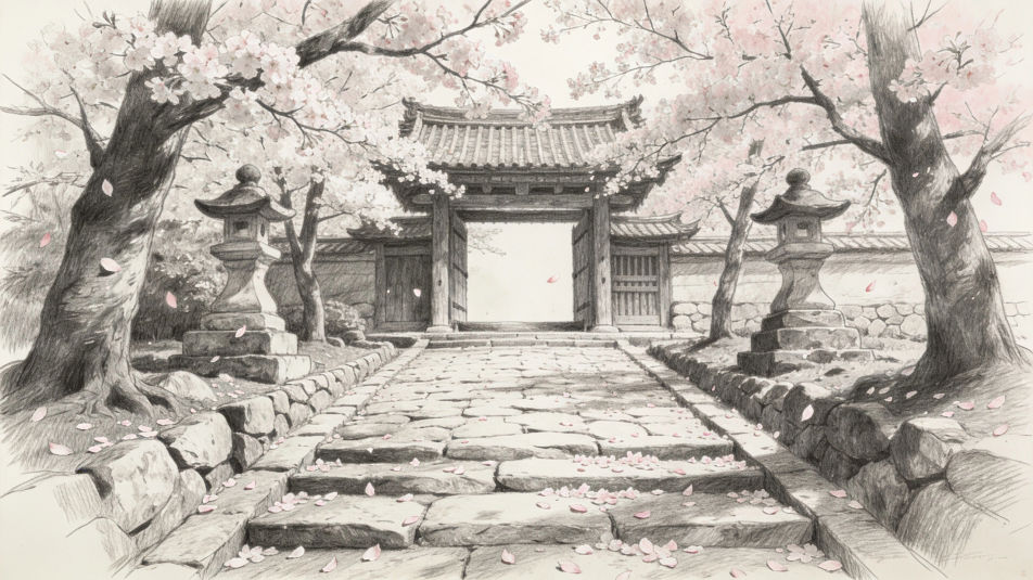 The temple path