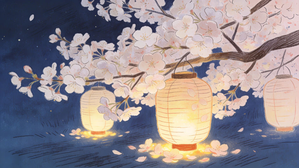 Sakura at night