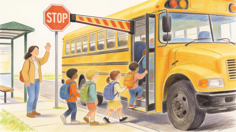 School bus at the stop