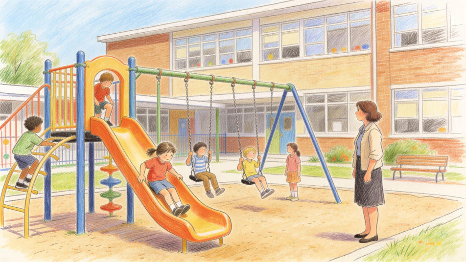 Recess on the school playground