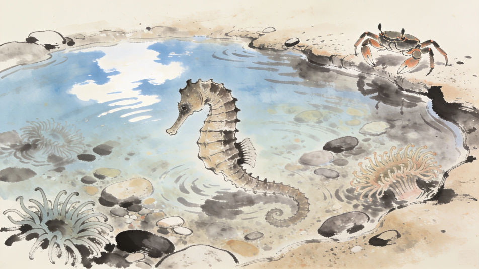 Seahorse in a tide pool